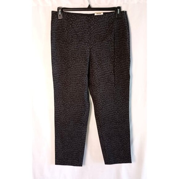Time and Tru 4-Way Stretch Ankle Pants Animal Print Slim Fit Gray Sz 12 NWT - Picture 2 of 7